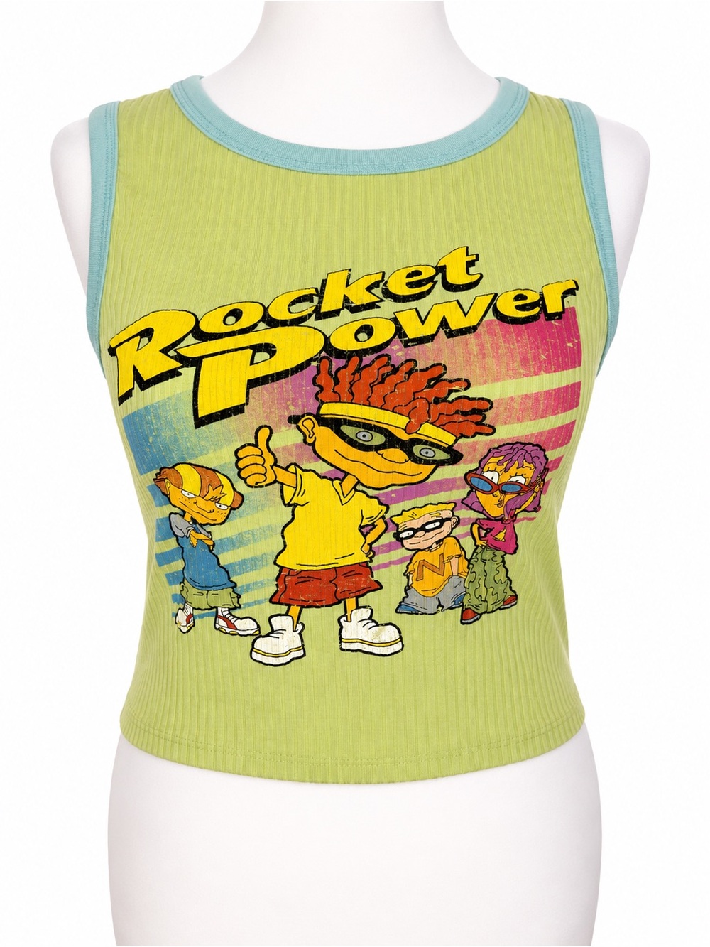 Nickelodeon Rocket Power Ribbed Graphic Tank Top Y2K Cartoon XL Retro 90s